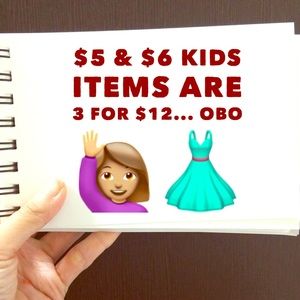 All $5 and $6 kid items ... 3/$12
